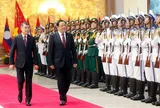 Thủ tướng Lê Minh Hưng chủ trì Lễ đón Thủ tướng Lào thăm chính thức Việt Nam