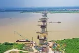 Toàn cảnh 9 trụ cầu Hồng Hà vươn lên giữa sông Hồng