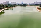 Nhìn từ trên cao hồ điều hòa 717 tỷ đồng phía Tây Bắc Hà Nội