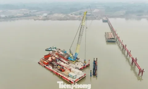 Toàn cảnh thi công cầu Thượng Cát hơn 7.300 tỷ đồng với biểu tượng cánh chim bay lên