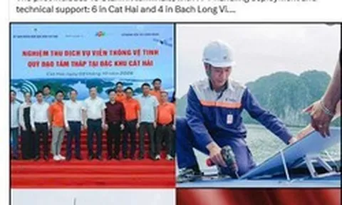 Tỷ phú Elon Musk chia sẻ hình ảnh triển khai Starlink tại đảo Hải Phòng