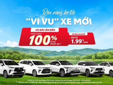 Toyota ưu đãi đến 100% lệ phí trước bạ cho khách hàng mua xe trong tháng 6