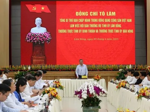 Tổng Bí thư Tô Lâm: Lâm Đồng sau hợp nhất phải trở thành trung tâm mới của Tây Nguyên