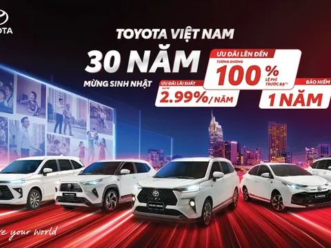 Bùng nổ ưu đãi chúc mừng sinh nhật 30 năm của Toyota Việt Nam
