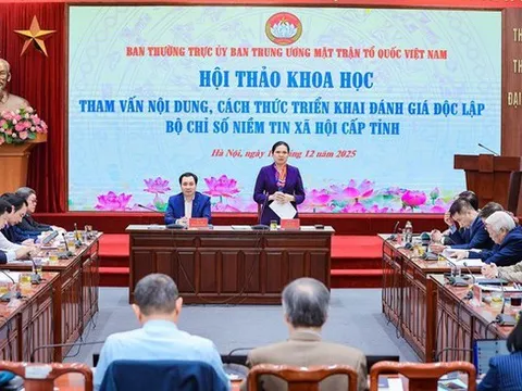 Bàn giải pháp và cách thức triển khai đánh giá độc lập bộ chỉ số niềm tin xã hội cấp tỉnh của MTTQ Việt Nam