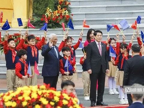 Chủ tịch nước Lương Cường chủ trì Lễ đón Chủ tịch Hội đồng châu Âu