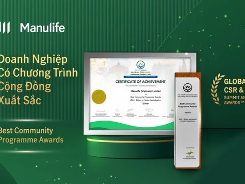 Manulife Việt Nam nhận giải thưởng quốc tế về hoạt động cộng đồng