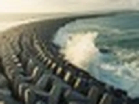 Hàng loạt khối bê tông nhân tạo nặng 90 tấn được thả xuống đáy biển, công trình đê chắn sóng khắc nghiệt nhất dần lộ diện
